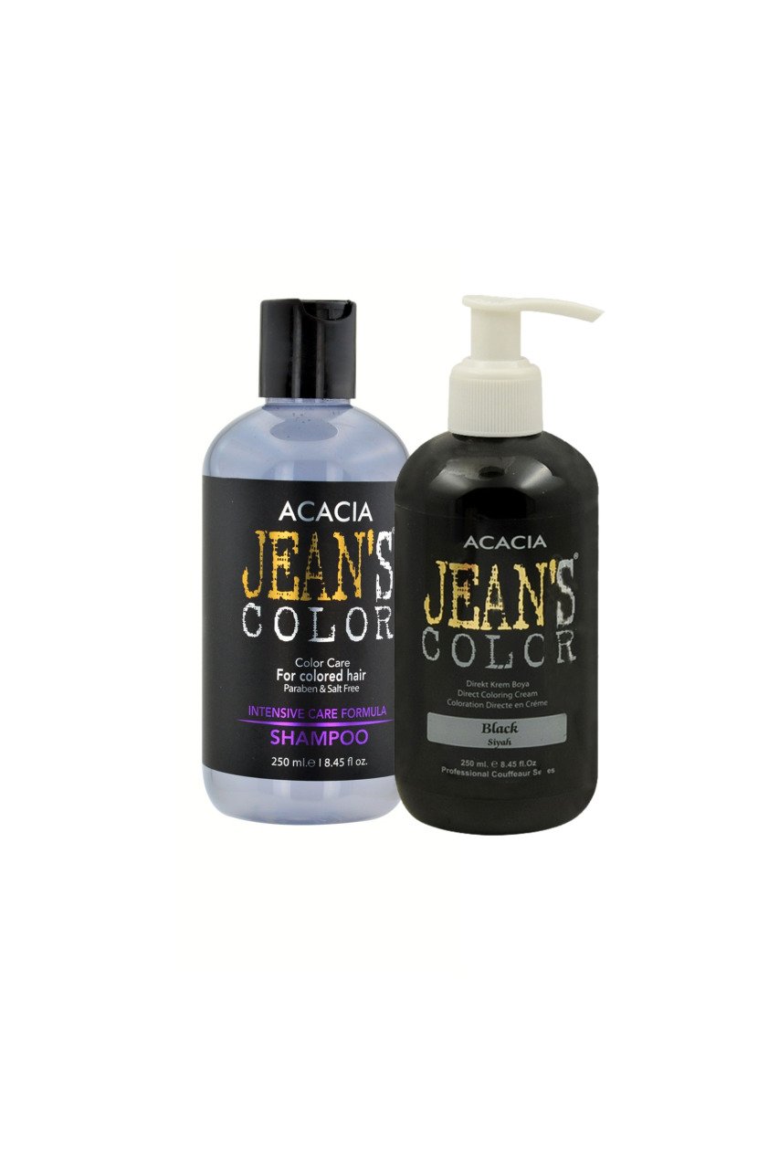 JEAN'S COLOR SİYAH 250ml. BLACK +  JEAN'S COLOR BOYA KORUMA ŞAMP.250ML