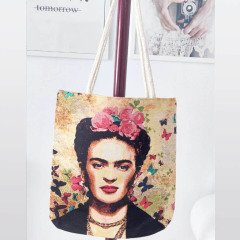 Frida Desen Goblen Dokuma Kumaş Heybe Çanta