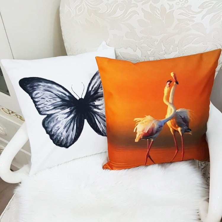 Karışık Desen Kırlent Kılıfı 2li Kombin Set
