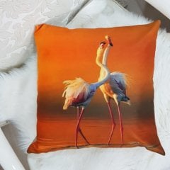 Animal Flamingo Baskılı Kırlent Kılıfı 43x43cm