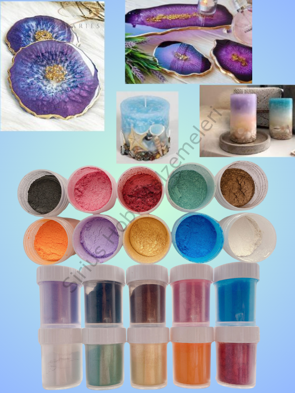 Epoksi Reçine Mica Powder İnci Sedefli Pigment Boya Seti 2 -10 Renk 50 gr