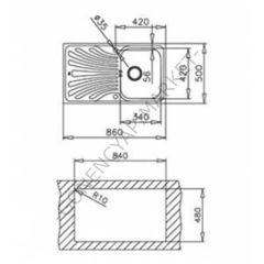 TEKA 40109217 NERİSSA 860x500 MİKRO KETEN SAĞ EVİYE