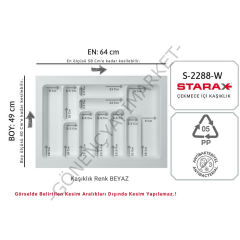 Starax Çekmece İçi Plastik Kaşıklık Beyaz Antibakteriyel