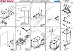 STARAX S-2392 Teleskopik Raylı Plastik Gövde Çöp Kovası 12+12 lt