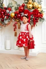 Christmas Dress with Hair Accessory Red Color