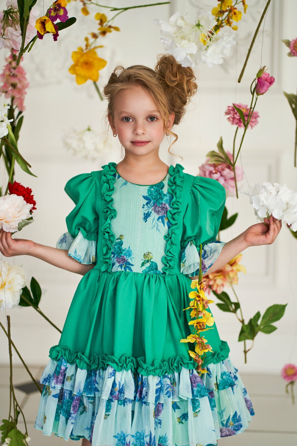 Green Dress For Girls With a Bow