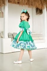 Green Dress For Girls With a Bow