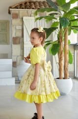 Floral Print Summer Dress Yellow Color