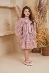 Girl Baby Sequin Dress With Hair Accessory Pink Color