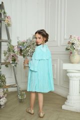 Light Party Dress With Hair Accessory Blue Color