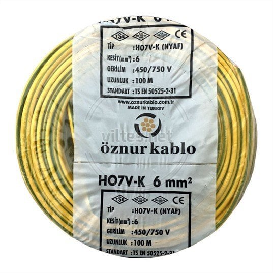 Öznur 6 mm H07V-K NYAF Kablo (100mt)