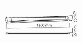 Horoz Gama-60 60W Beyaz Kasa Led Bant Armatür - 7000K(Beyaz)