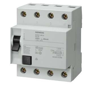 Siemens 3x125A 30mA Tip-AC  3F+N Kaçak Akım Rölesi