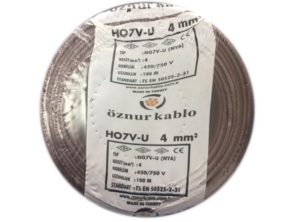 Öznur 4 mm  H07V-U NYA Kablo (100mt)