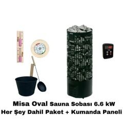 Misa Oval Sauna Sobası Her Şey Dahil Paket 6.6 kW