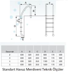 Havuz Merdiveni Standart 304 Kalite