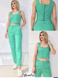 Ysatis Bel Lastikli Çino Pantolon - Yeşil