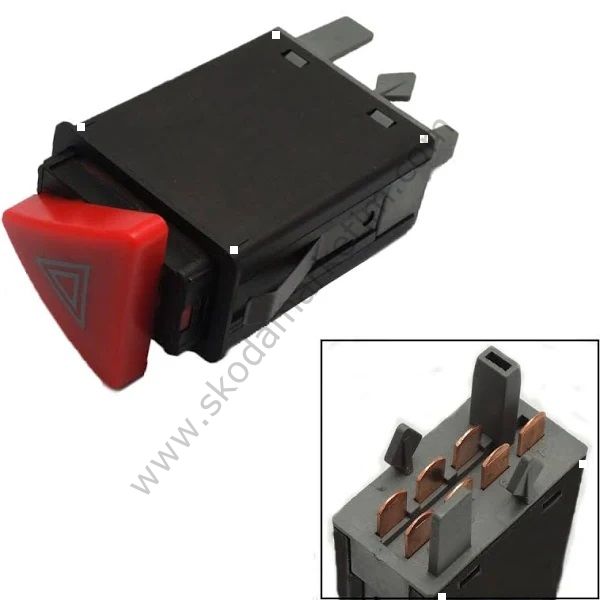 Skoda,Octavia,Dörtlü,ikaz-anahtar-1996-2008-Hazard,Light,Switch-1U0953253B