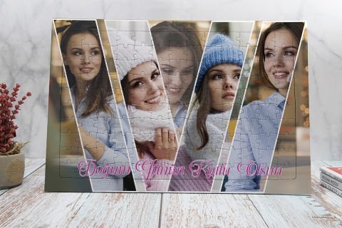 KİŞİYE ÖZEL 5 FOTOĞRAFLI A3 BOY 130 PARÇA PUZZLE