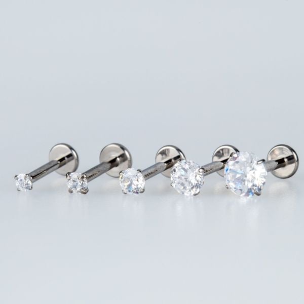 Piercing Titanyum Labret 2mm Taş