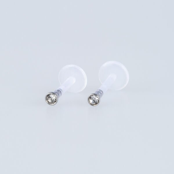 Piercing Labret Bioplast 2mm Taş