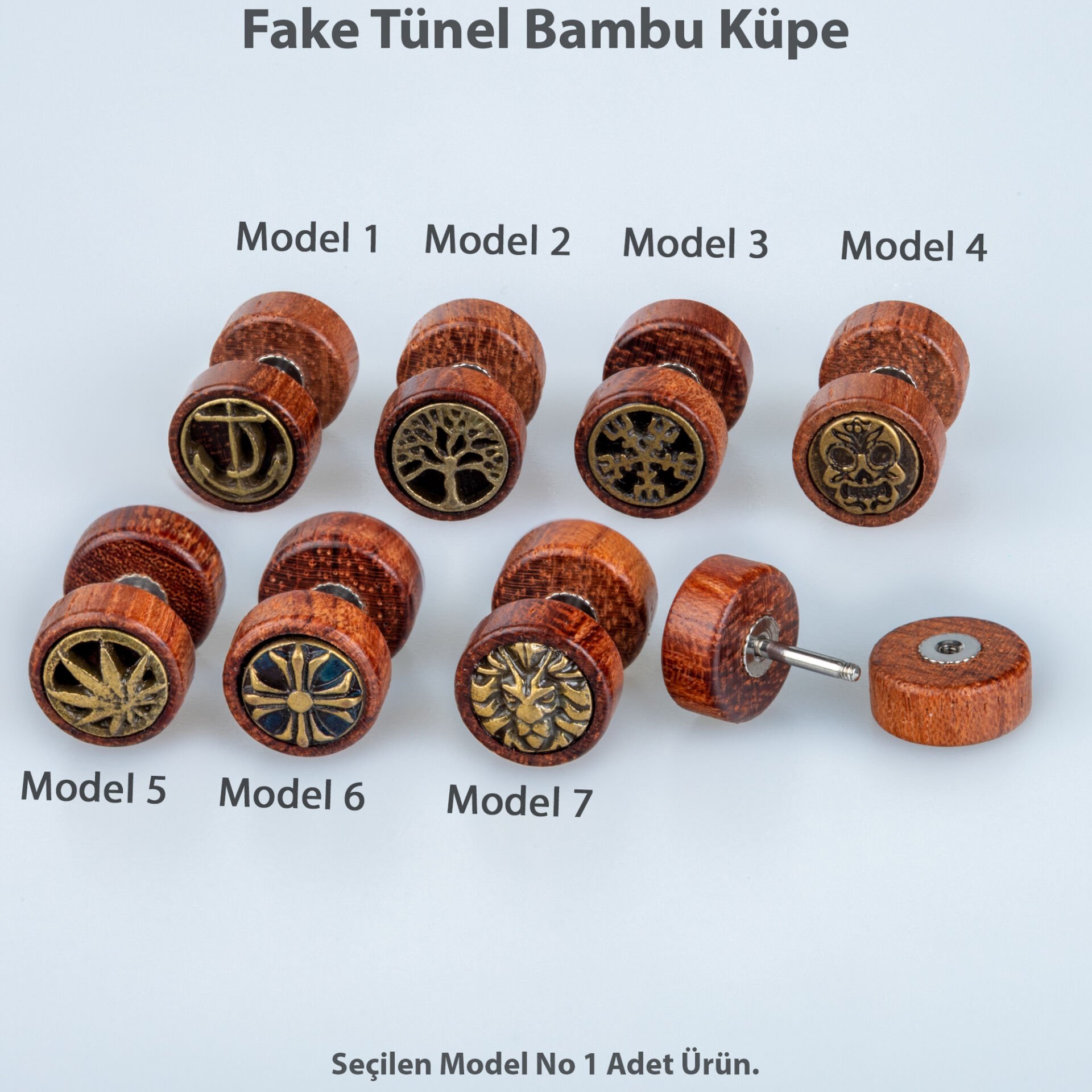 Fake Tünel Bambu Küpe-Tek