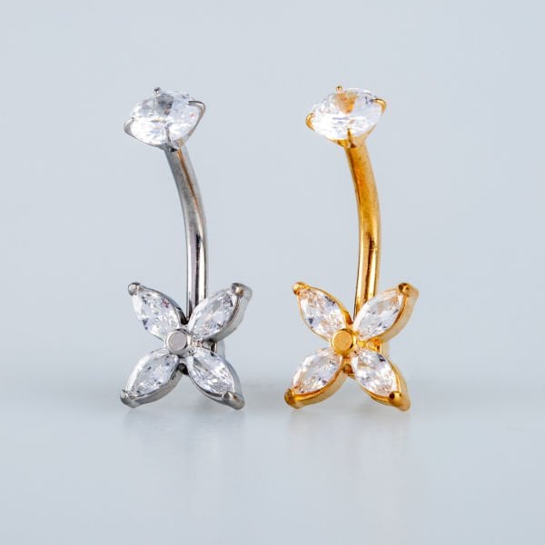 Piercing Çelik Göbek Çiçek