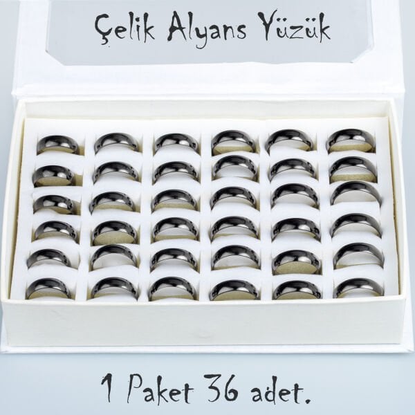 Çelik Alyans Yüzük Paket 36 Adet