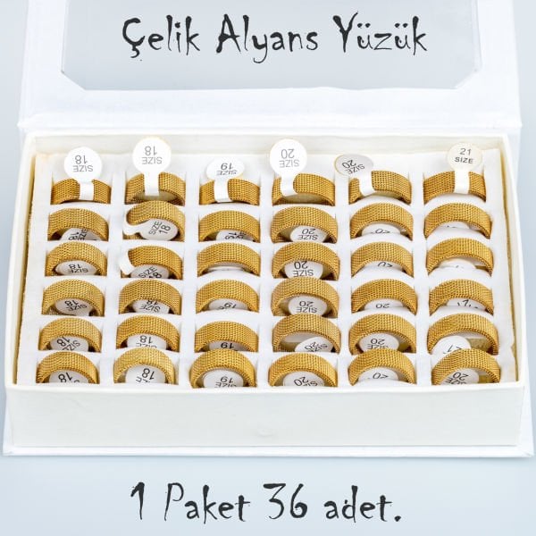 Çelik Alyans Yüzük Paket 36 Adet