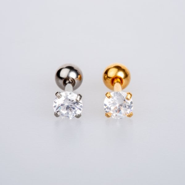 Piercing Titanyum Tragus 4mm Taş