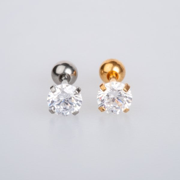 Piercing Titanyum Tragus 5mm Taş