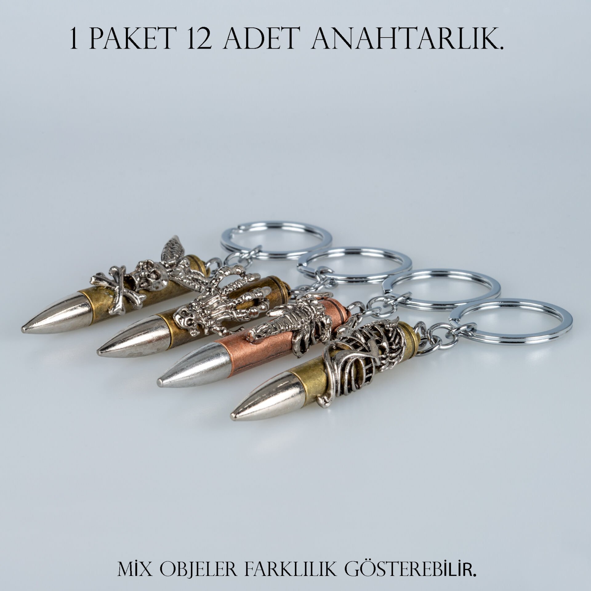 Anahtarlık Mermi Paket 12 Adet