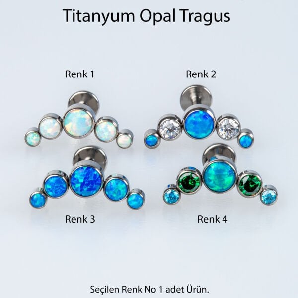 Piercing Titanyum Tragus Opal