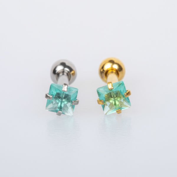 Piercing Tragus 3mm Kare Taş
