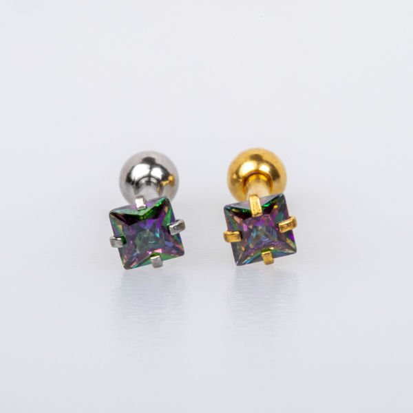 Piercing Tragus 3mm Kare Taş