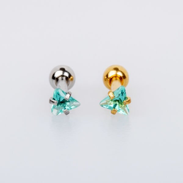 Piercing Tragus 3mm Üçgen Taş
