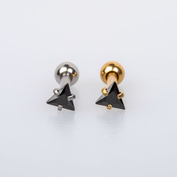 Piercing Tragus 3mm Üçgen Taş