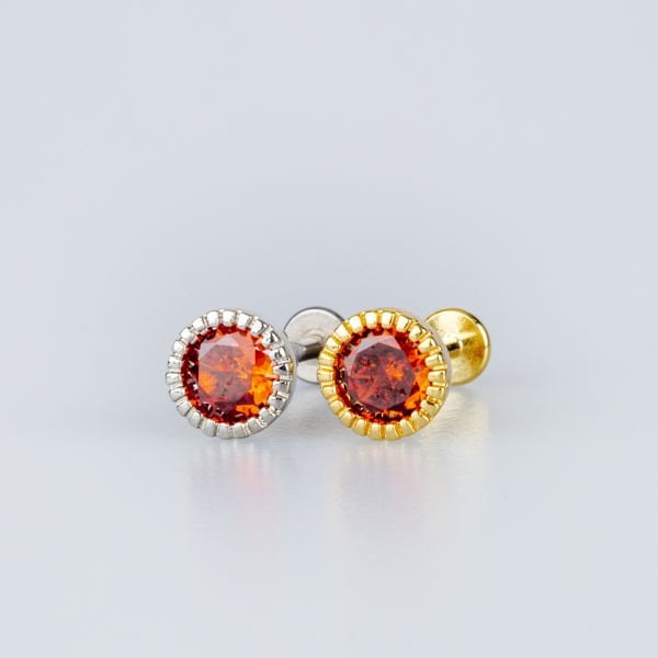 Piercing Tragus 6mm Yuvarlak Taş