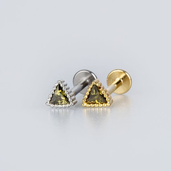 Piercing Tragus 4mm Üçgen Taş