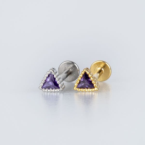 Piercing Tragus 4mm Üçgen Taş