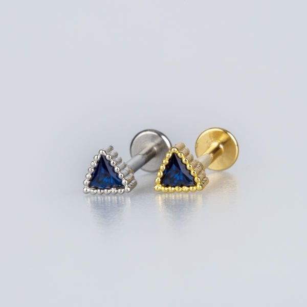 Piercing Tragus 4mm Üçgen Taş