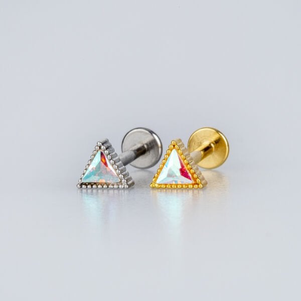 Piercing Tragus 4.5mm Üçgen Taş