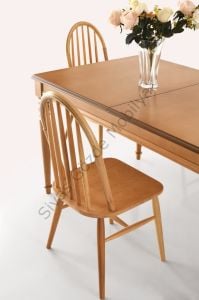 Elegant Ada Ağaç Açılır Yemek Masa Sandalye Takımı