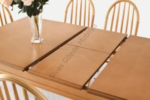 Elegant Ada Ağaç Açılır Yemek Masa Sandalye Takımı