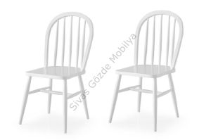 Amerikan Ahşap Ağaç Mutfak Sandalyesi 2 li Set