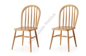 Amerikan Ahşap Ağaç Mutfak Sandalyesi 2 li Set