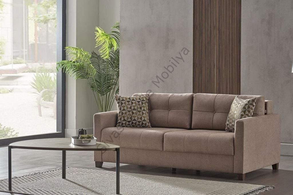 Bellona Twin Soft Üçlü Koltuk 2839 VİZON KUMAŞ