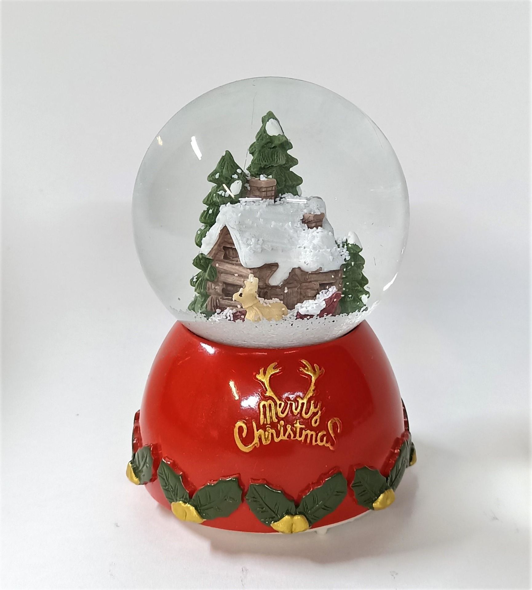Ravi Gold Merry Christmas Kar Küresi Sesli Dekoratif Obje