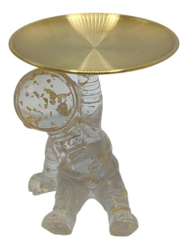 Ravi Şeffaf Astronot Tepsili Gold 15x14x17 Cm