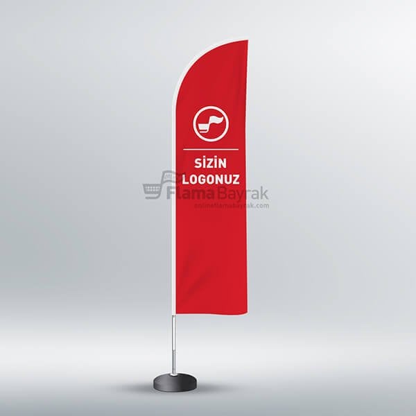 Sizin Logonuz Kırmızı Plaj Bayrağı